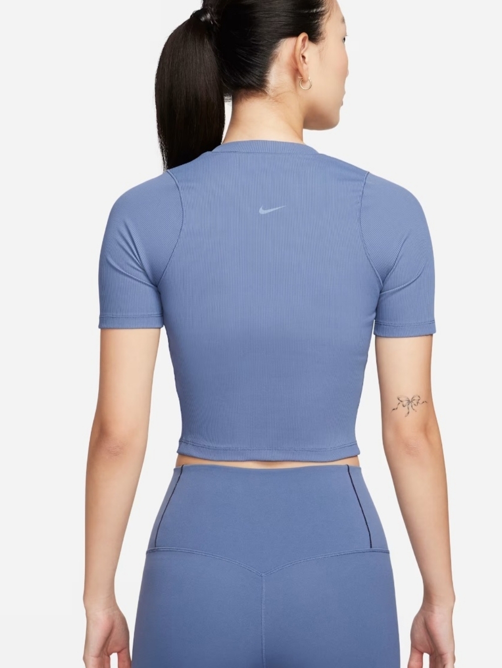 Nike Zenvy Women’s Dri Fit Training Short Sleeve Crewneck Crop Top - Picture 2 of 6
